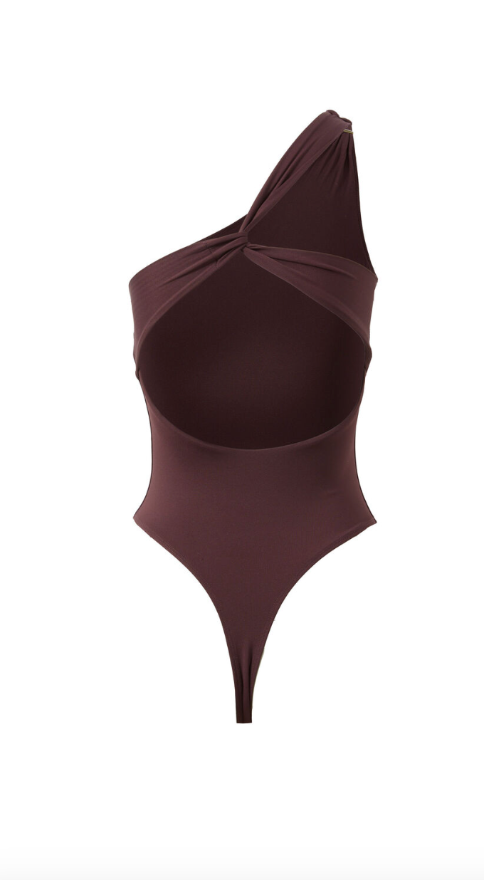 Espresso One Shoulder Bodysuit