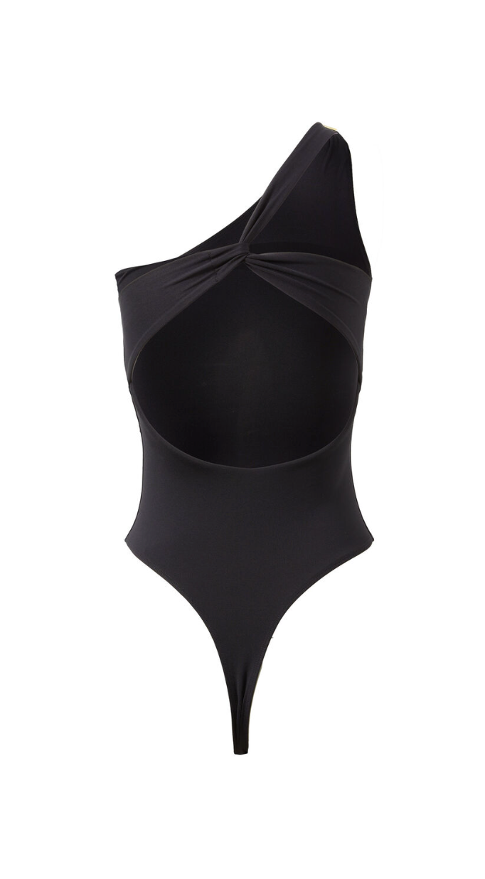 Black One Shoulder Bodysuit